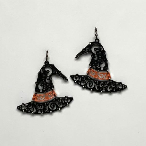 Witches Hat Rhinestone Earrings
