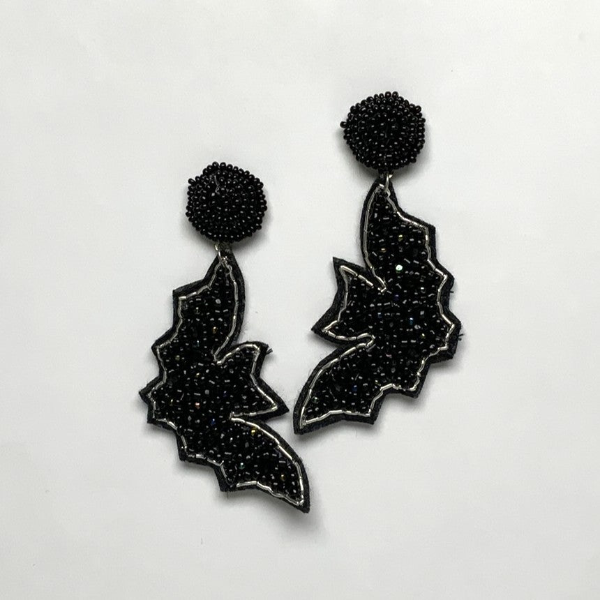 Beaded Bat Earrings