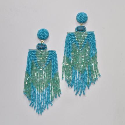 Long Seed Bead Tassel Earrings