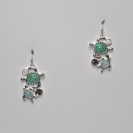 Metal Turtle Earrings with Stones Earrings