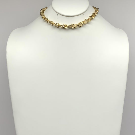 Short Hammered Metal Chain Link Necklace