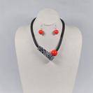 Rubber Cord with Magnetic Bar and Ball Necklace Set