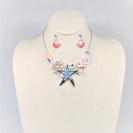Enamel Shell Life Bib Style Necklace Set