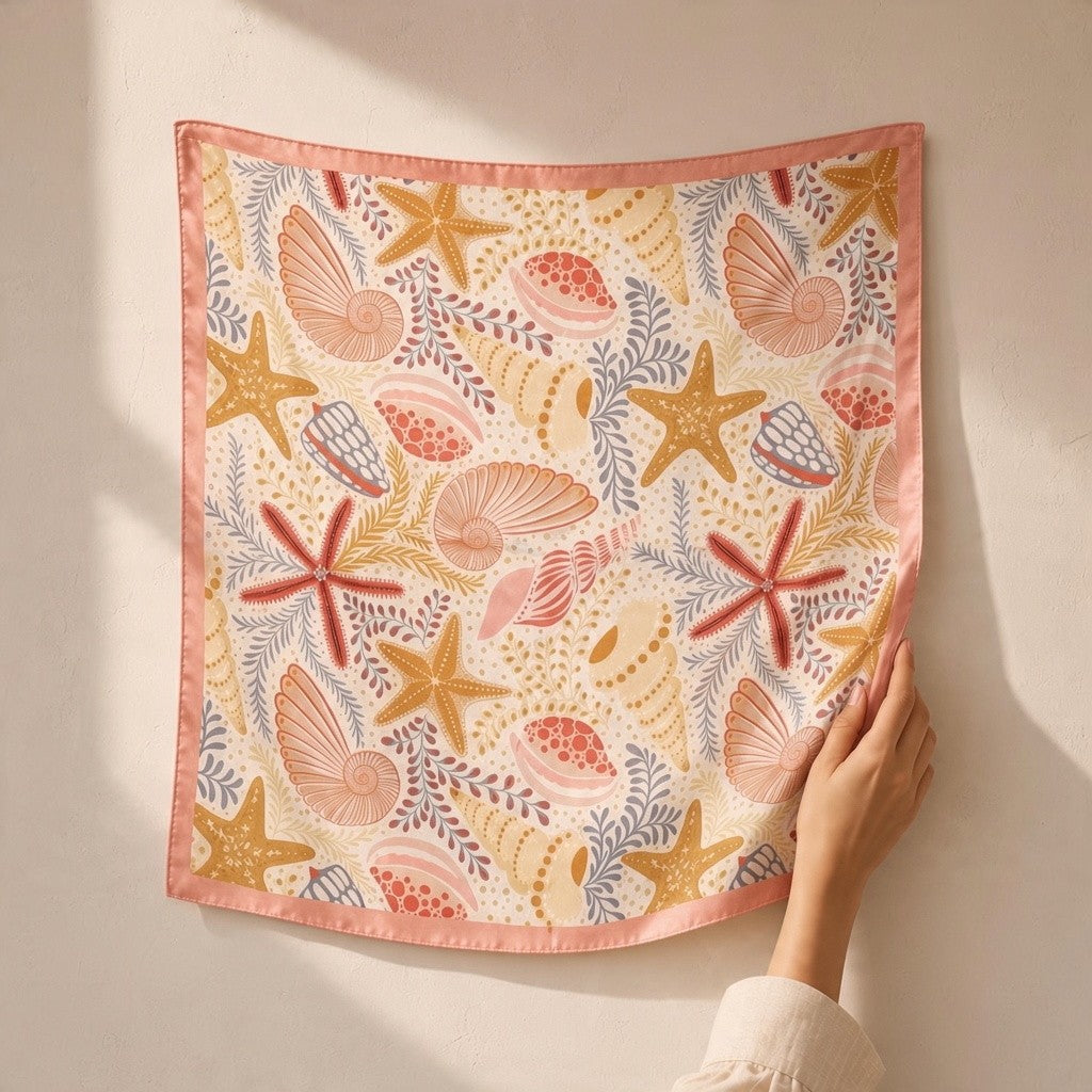 Marine Life Motif Scarf