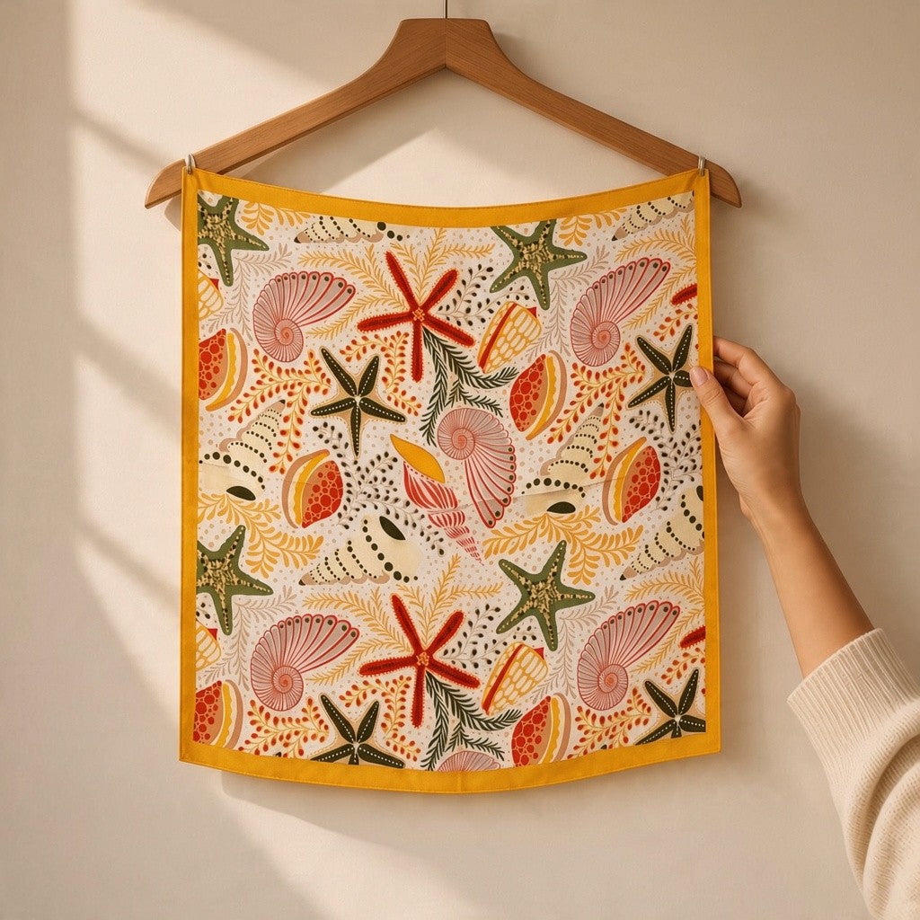 Marine Life Motif Scarf
