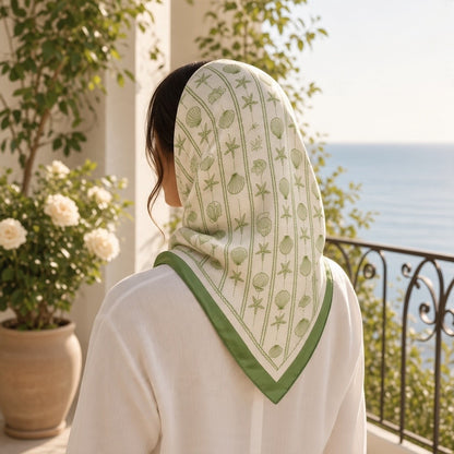 Striped Seashell and Starfish Scarf