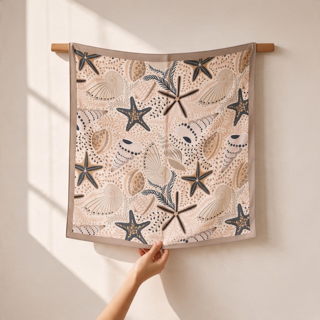 Marine Life Motif Scarf