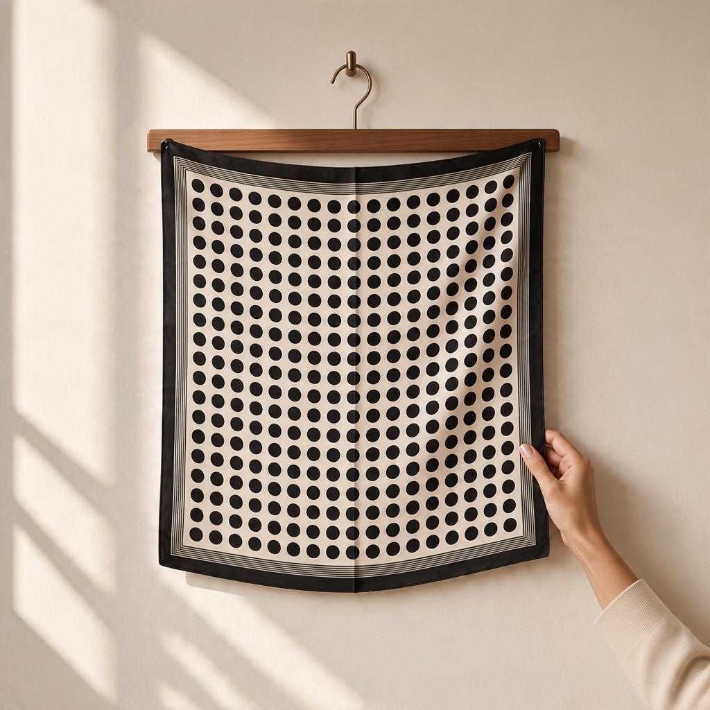 Polka Dot Line Border Scarf