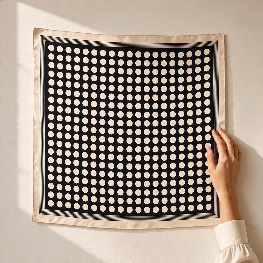 Polka Dot Line Border Scarf