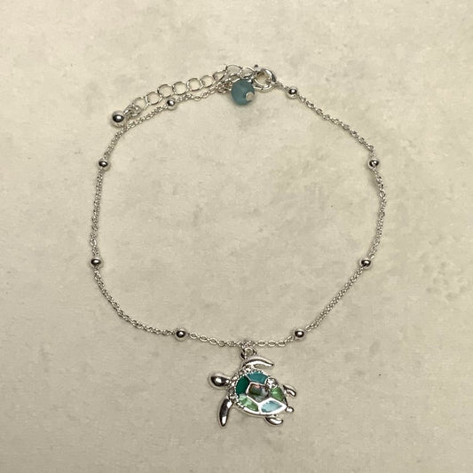Stain Glass look Turtle Anklet