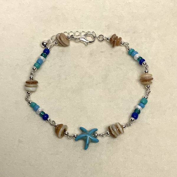 Beads and Nuggets Starfish Anklet