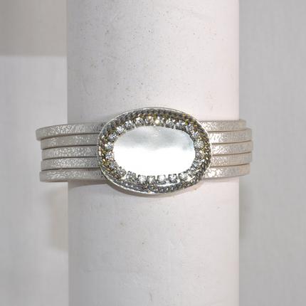 5 Layer Bracelet with Oval Pendant