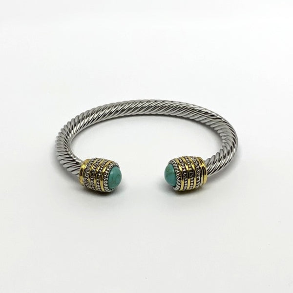 Designer Look Lucite Cap Cuff Bracelet