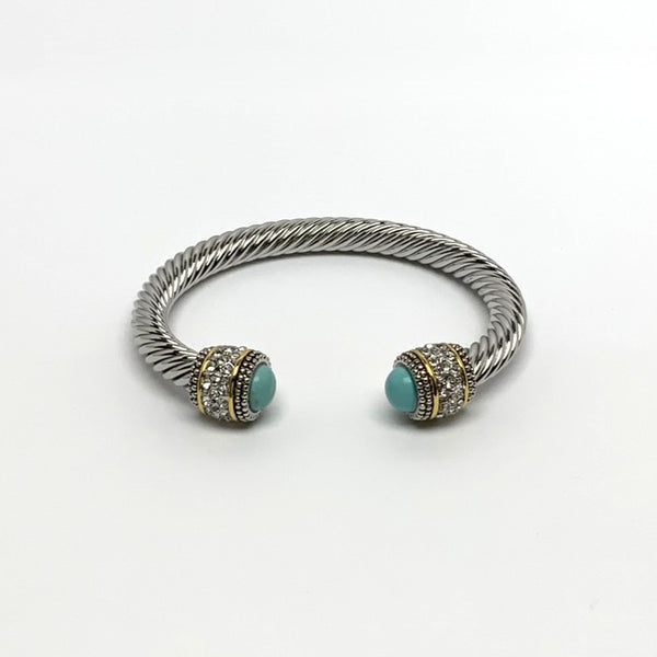 Designer Look CZ and Lucite Cuff Bracelet