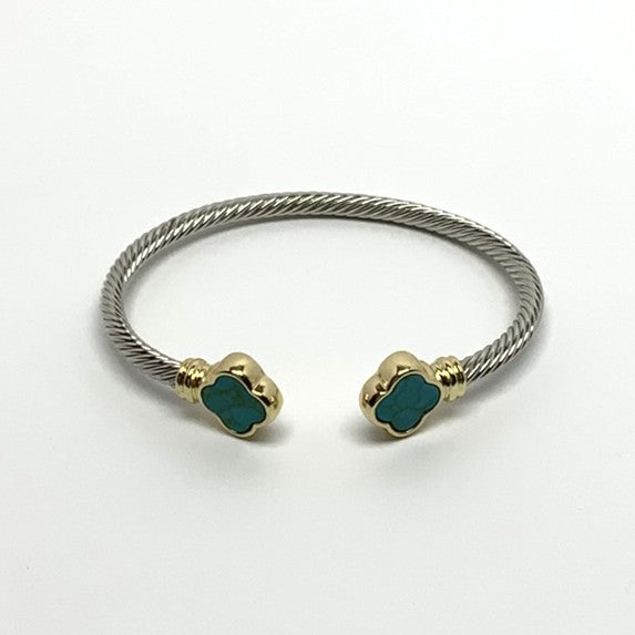 Enamel "+" Designer Look Cuff Bracelet