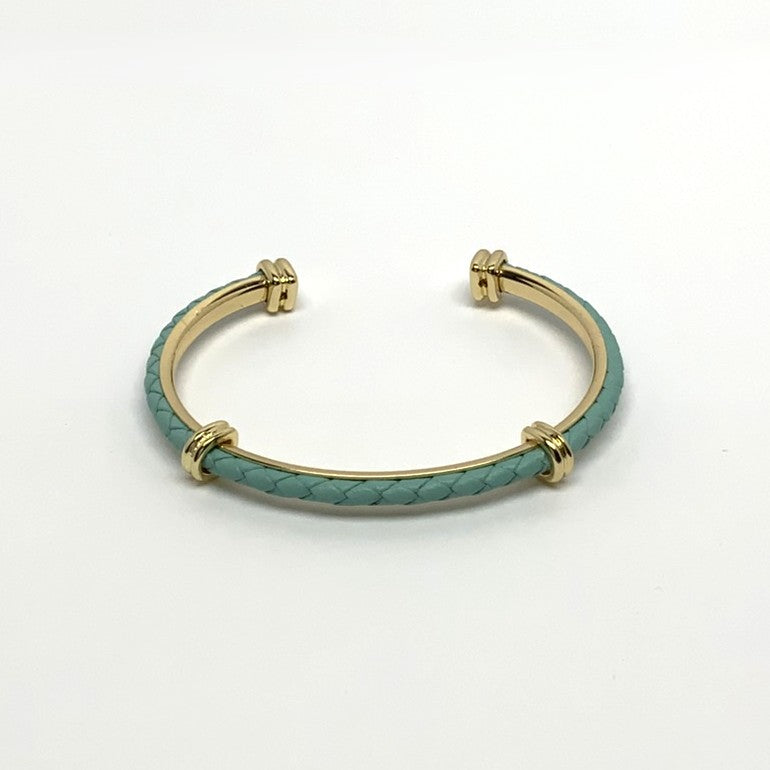 Braided Leather Designer Look Cuff Bracelet