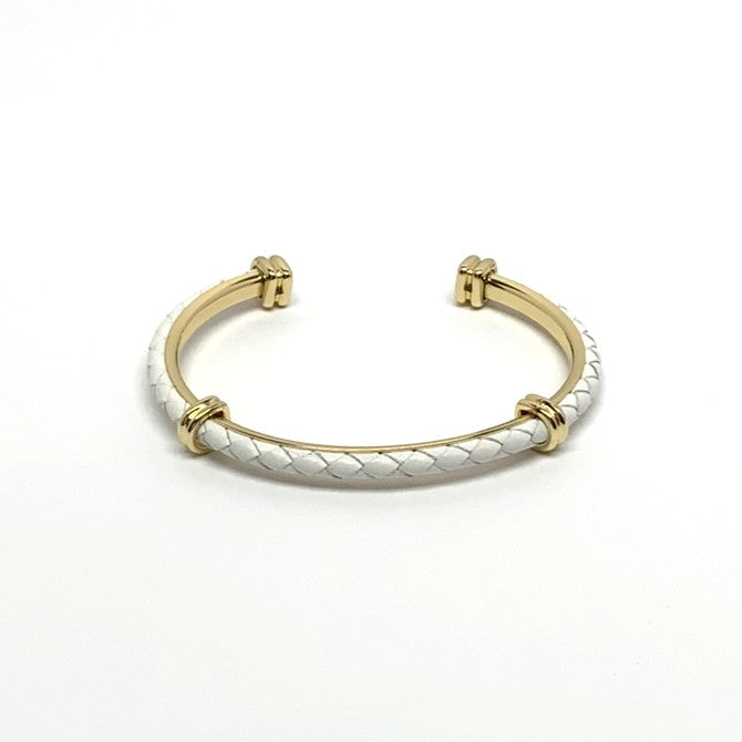Braided Leather Designer Look Cuff Bracelet