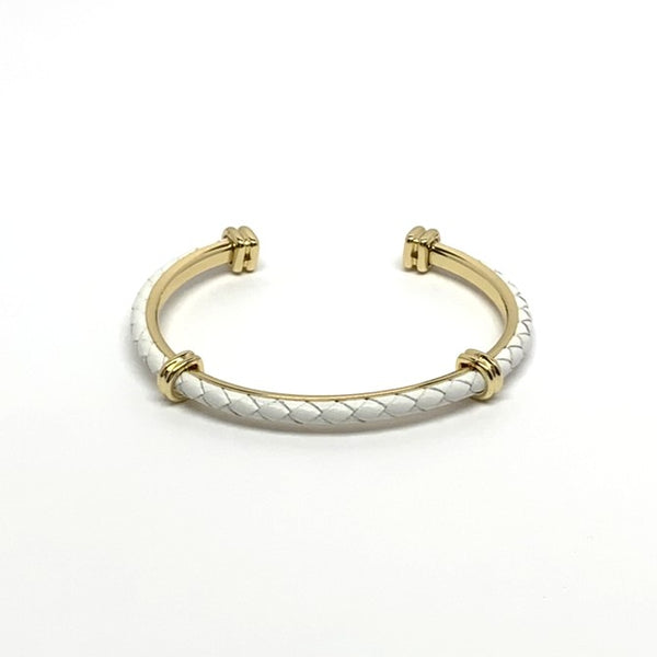 Braided Leather Designer Look Cuff Bracelet