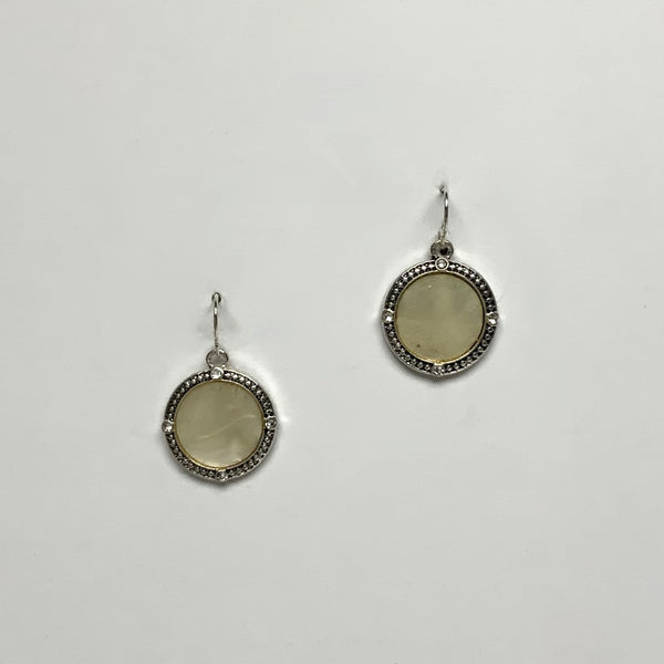 Circle Shell Disc Dangle Earring