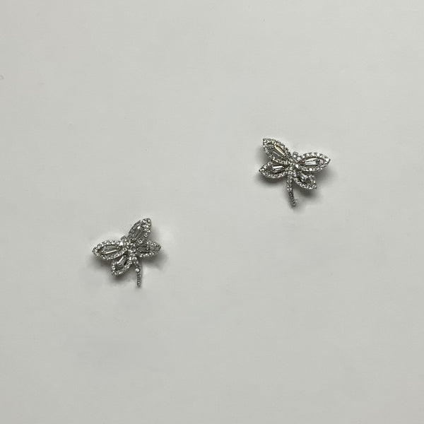 CZ Dragonfly Stud Earring