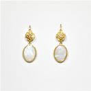Oval Shell and Filigree Drop Earring