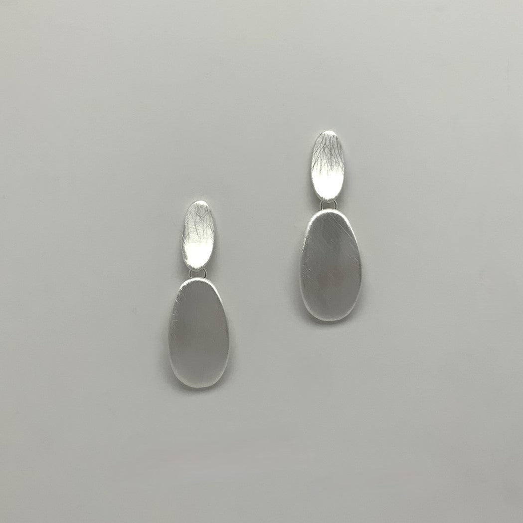 Textured Metal Drop Earrings