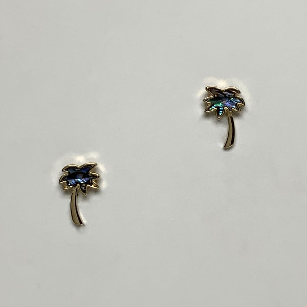 Small Shell Look Palm Tree Stud Earring