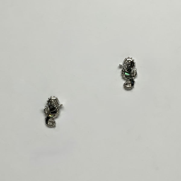 Small Shell and Metal Seahorse Earring