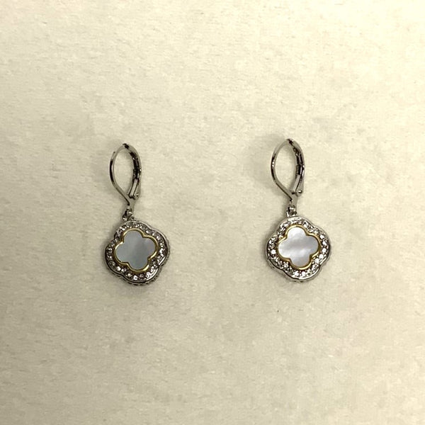 Designer Look "+" CZ and MOP Earring