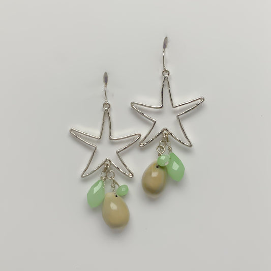Starfish and Shell Drop Earrings