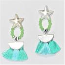 Starfish Crystal and Tassel Earring