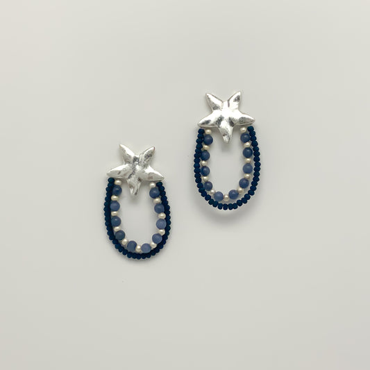 Starfish and Bead Earrings