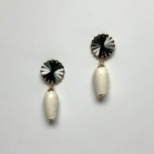 Conch Shell Drop with Paper Machete Wrap Button Look Topper