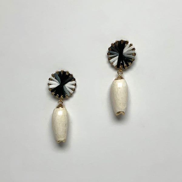 Conch Shell Drop with Paper Machete Wrap Button Look Topper