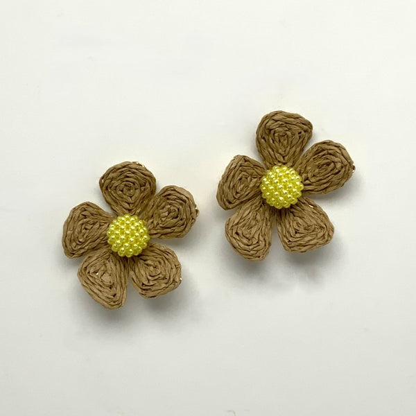 Wicker/Straw Flower Earring