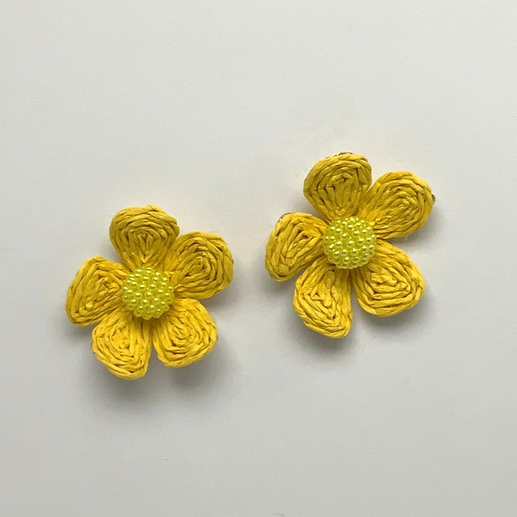 Wicker/Straw Flower Earring