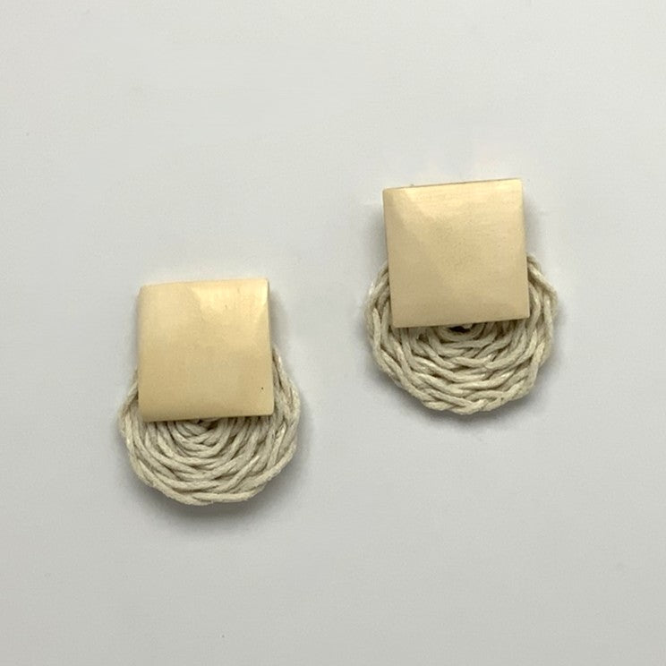 Straw/Wicker Circle Earring