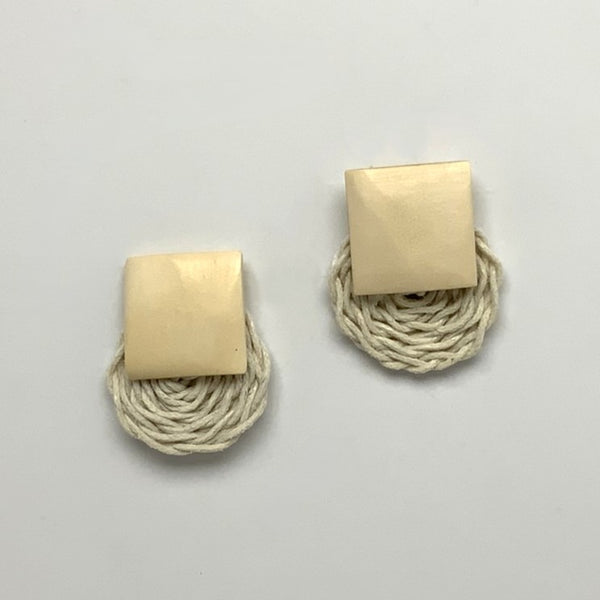 Straw/Wicker Circle Earring
