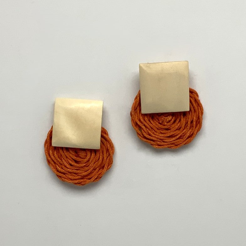 Straw/Wicker Circle Earring