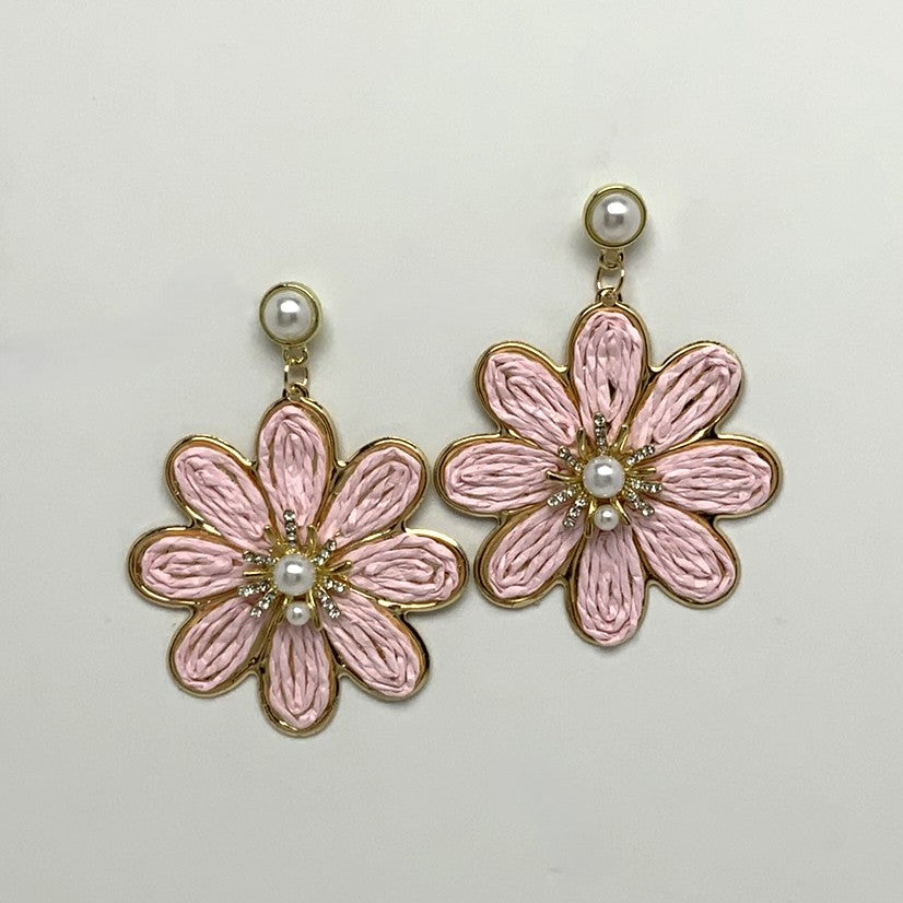 Straw/Wicker Flower Earring
