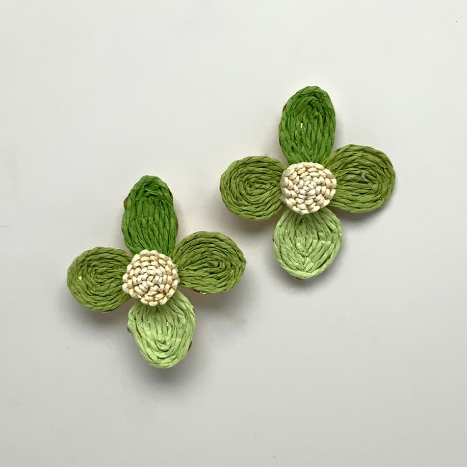 Straw/Wicker Flower Earring