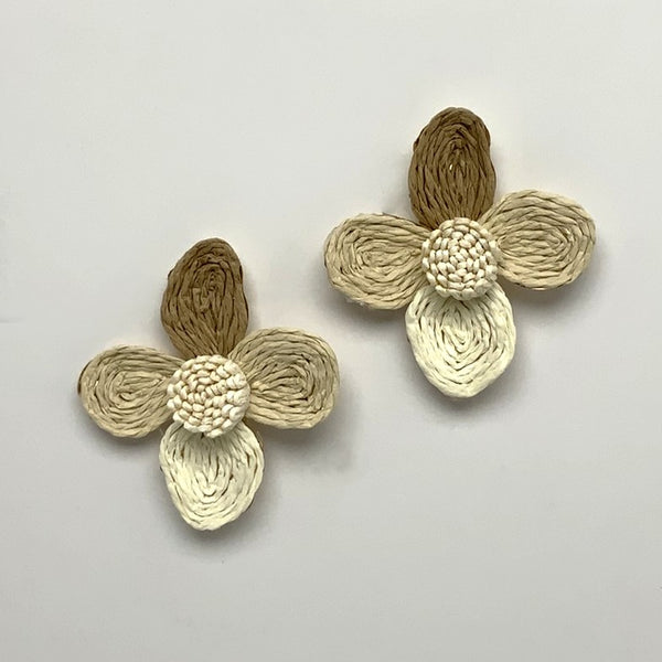 Straw/Wicker Flower Earring