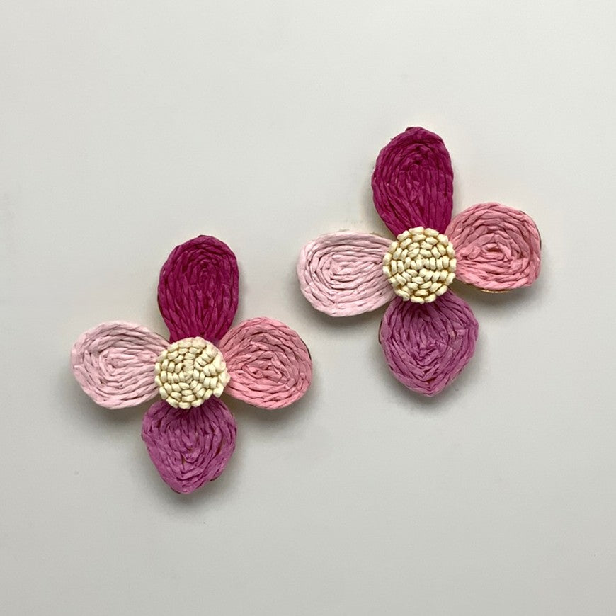 Straw/Wicker Flower Earring