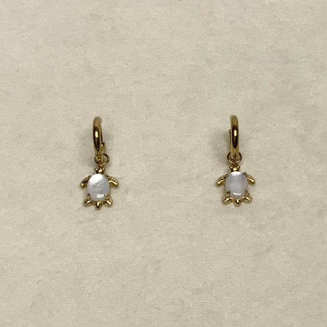 Opal Look Turtle Dangle Earring
