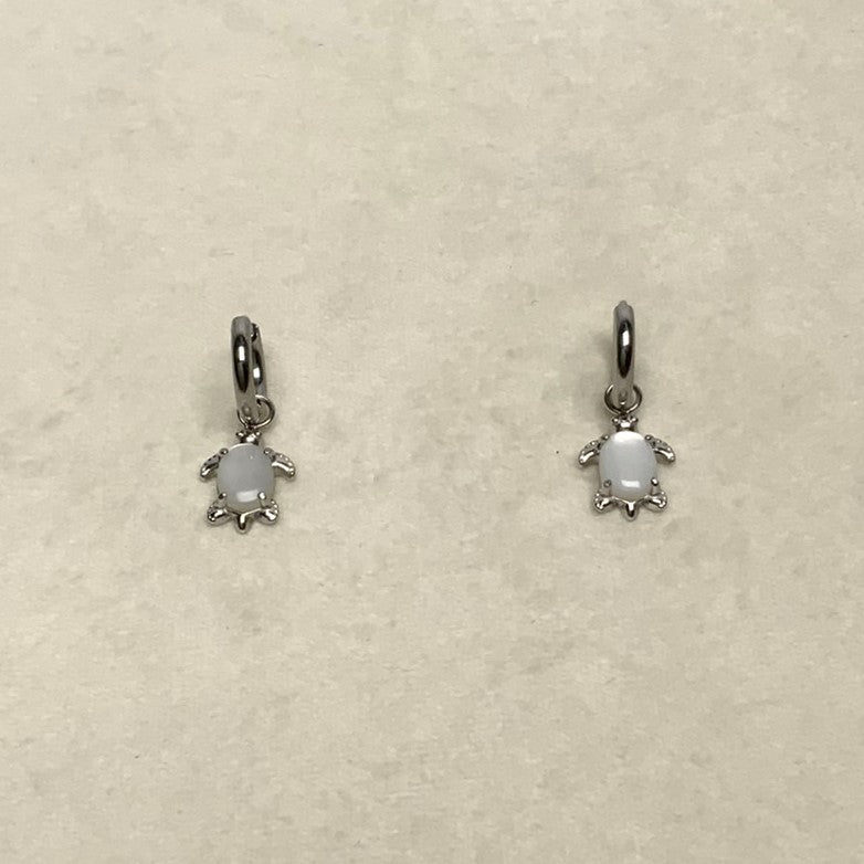 Opal Look Turtle Dangle Earring