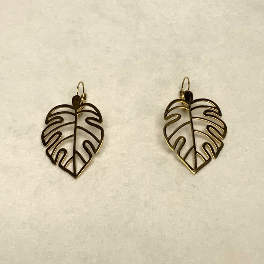 Cut Out Metal Leaf Earring
