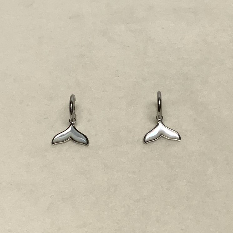 Opal Look Dolphin Tail Dangle Earring