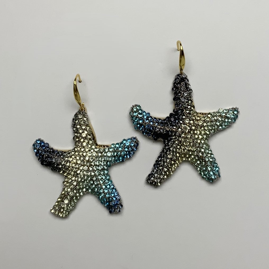 Rhinestone Bling Starfish Earring