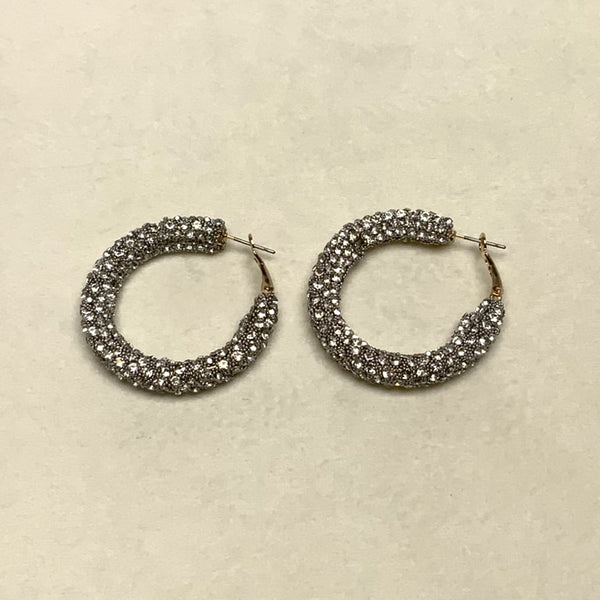 Rhinestone Bling Hoops (Half Dollar Size)