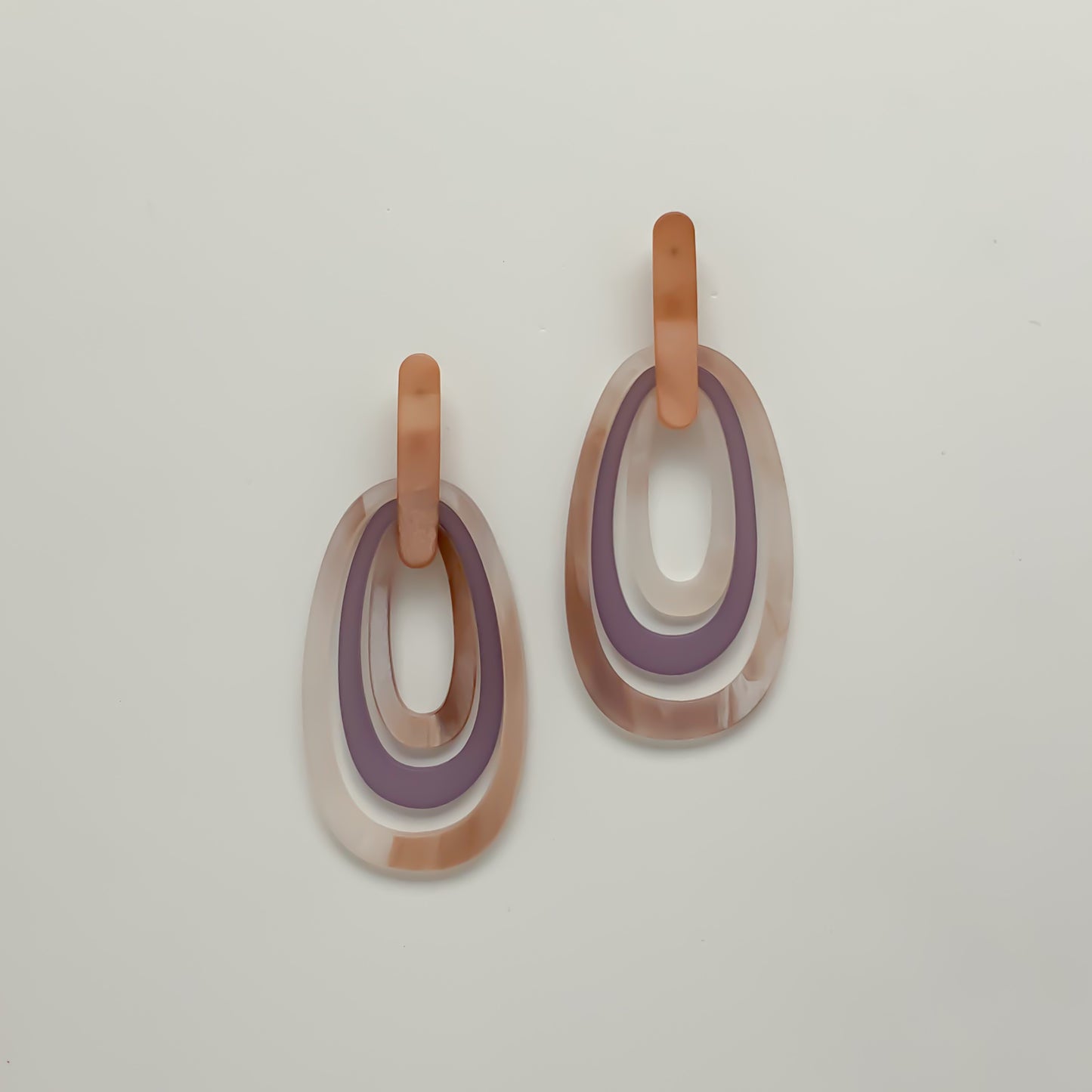 Lucite Oval Hoop Drop Earrings